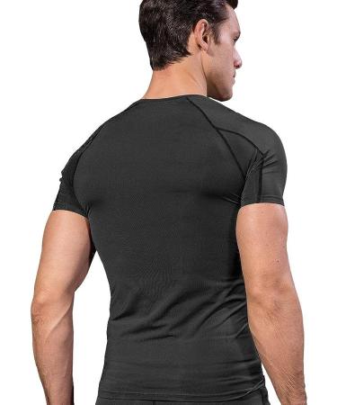 3 Pack Men's Compression Shirts | Short Sleeve Workout T-Shirt Set | Cool Dry Baselayer Sport Tops | Black+White+Gray - Small - Buy Online on GoSupps.com