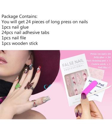 Black Heart Checkerboard Press On Nails Set - 24 Square French Acrylic Fake Nails with Glue for Women and Girls - Buy Online on GoSupps.com