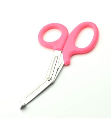 ABE First Aid Tuff Cut Utility Scissors 7.5'' Stainless Steel Medical Bandage Scissors EMT Shears for Emergency Supplies (Pink)