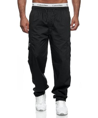 THWEI Men's Cargo Pants Drawstring Jogger Trousers - X-Large Black - Buy Online on GoSupps.com