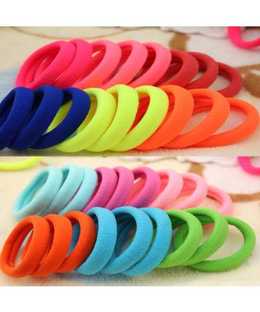 AMPIL 120PCS Seamless Cotton Hair Ties for Women and Girls - Multicolor Elastic Ponytail Holders - Buy Online on GoSupps.com