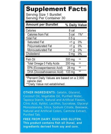 Bioglan Kids Smart Hi DHA-Omega 3 Fish Oil Great Tasting Berry Flavor 30 Chewable Burstlets - Buy Online on GoSupps.com
