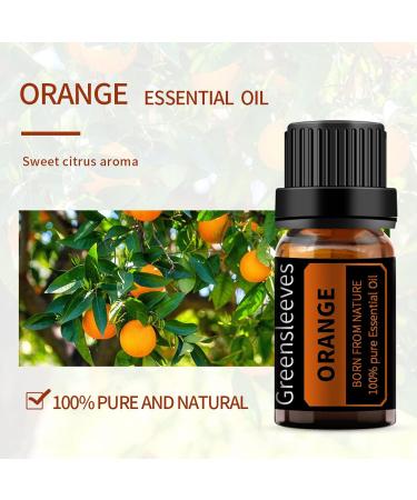 GREENSLEEVES Orange Essential Oil, 10ml Pure Plant-Based Fragrance Oil for Aromatherapy, Essential Oils for Diffuser, Air Freshener, Massage, Bath Bomb, Scented Candle Soap Making - Buy Online on GoSupps.com