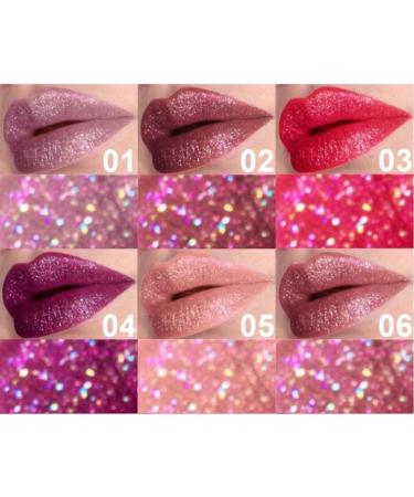 Allbestaye Velvet Matte Glitter Flip Lipgloss - Waterproof Long Lasting Lip Tint | Diamond Flash Shimmer Lipstick 03# - Buy Online on GoSupps.com