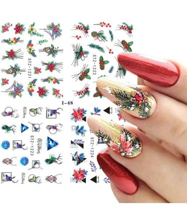 4 in 1 Sliders Wraps Winter Water Transfer Cute Snowflakes Abstract Leaf Penguin Bird Nail Stickers(01) Style01 - Buy Online on GoSupps.com