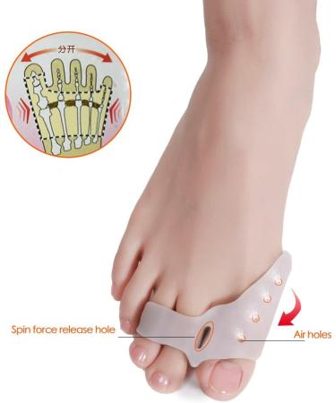 Jojomis Pair Big Toe Corrector | Toe Separator with 3 Holes Protective Gel - Buy Online on GoSupps.com