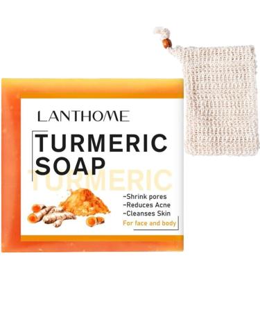Ginger Soap Ginger Bar Soap Turmeric Soap with Soap Saver Bags Ginger Bar Soap for Skin Cleansing Purifying Protection Revitalization Moisturization