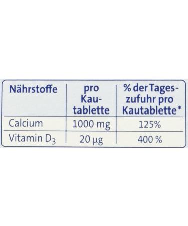 Buy Abtei Calcium 1000 + D3 Osteo Vital Chewable Tablets - 30 Count (113g) for Strong Bones | International Shipping Available - Buy Online on GoSupps.com
