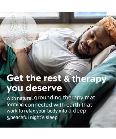 Grounding Mat for Better Sleep and Pain Relief - 54x71 Inch Earth Connected Conductive Carbon Leatherette Pad - Buy Online on GoSupps.com