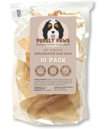 Purely Paws All-Natural Dehydrated Cow Ears - Safe Digestible Dog Chews - Single Ingredient Cow Ear Dog Treat - Rawhide Free (Regular 10 Count) 10 Count - Buy Online on GoSupps.com