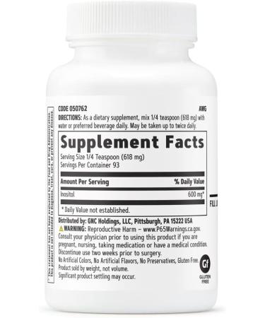 GNC Inositol Powder 600mg - 2 oz | Supports Mood & Hormonal Balance - Buy Online on GoSupps.com