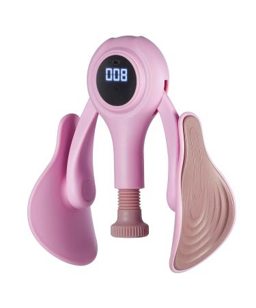 Umelee thigh trainer for woman with counter & strength adjustment pelvic floor trainer for home & gym sports equipment for training the inner thigh hip arm back (pink)