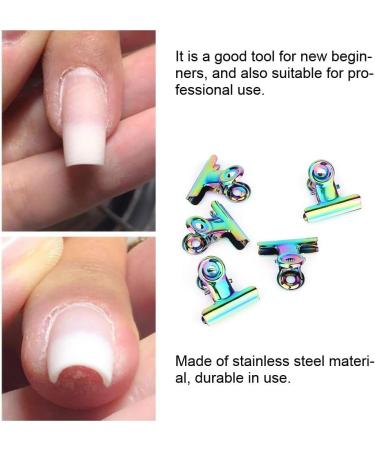 5PCS Stainless Steel Nail Extension Clips - Curve C Quick Building Nail Tips | Nail Gel Assistant Tool for Easy Application - Buy Online on GoSupps.com
