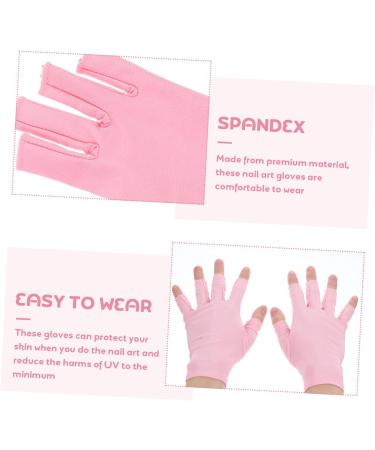 Ipetboom 1 Pair Nail Gloves Nail Lamp Light Nail Gel Moisturizing Gloves Nail Art Salon Gloves Nail Art Gloves Uv Protection Gloves for Nail Uv Gloves for Manicure Nail Art Accessory Pink - Buy Online on GoSupps.com