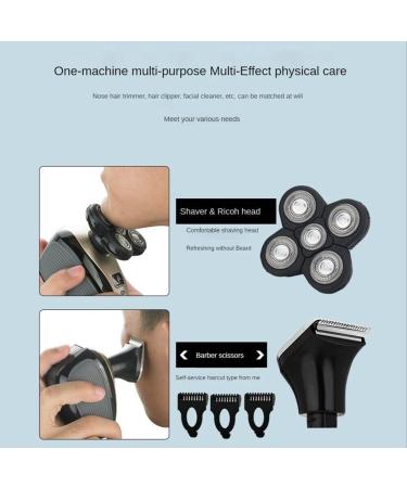 5-in-1 Rotary Electric Razor & Bald Head Shaver | Cordless Rechargeable Beard Trimmer Clippers Nose Hair Trimmer & Facial Cleansing Brush - International Shipping Available - Buy Online on GoSupps.com