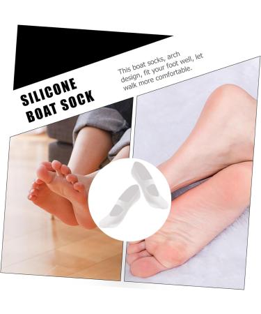 FRCOLOR 1 Pair Silicone Heel Protector Silicone Moisturizing Socks Silicone Boat Sock Spa Gel Socks Silicone Socks Beach Sock Tendon Socks Dance Socks Sole of Foot Men and Women White - Buy Online on GoSupps.com