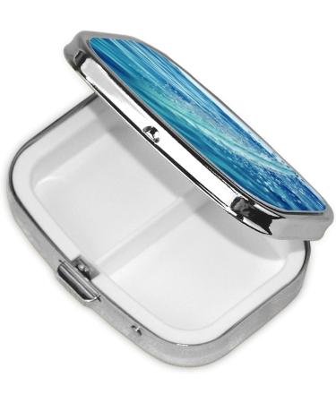 Ocean Water Printed Square Pill Box | Portable Travel Medicine Organizer - Buy Online on GoSupps.com