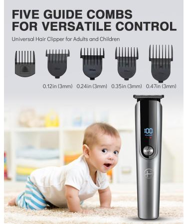 Beard Trimmer for Men - 5 in 1 Electric Razor Kit with LED Display Cordless Mustache & Body Grooming Rechargeable Aluminum Shaver - Buy Online on GoSupps.com