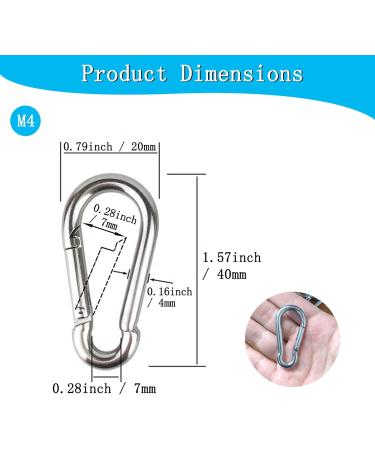 30pcs 304 Stainless Steel Snap Hooks - M4 4cm Mini Carabiners for Keys Camping Fishing & Hammocks - Buy Online on GoSupps.com
