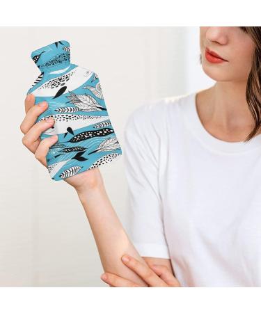 Hot Water Bottle with Lid - Unicorn Fish Rubber Therapy Bag for Pain Relief Cramps & Foot Warmer - Buy Online on GoSupps.com