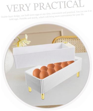 Artibetter Box Containers with Lids Egg Holder Organizer Portable Fridge Tray The Pet White re-usable White 26.5X16X10CM - Buy Online on GoSupps.com