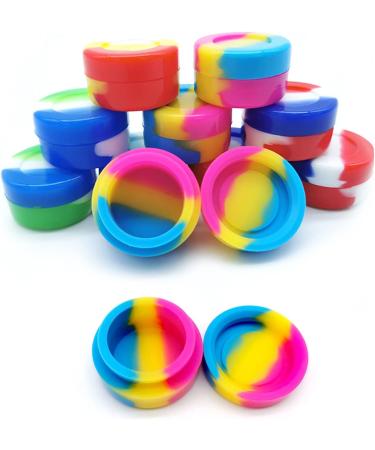 Wax Silicone Container  100Pcs 3ML Smilerain Silicone Slicks for Wax Non-Stick Multi Use Wax Oil Bottles Concentrate Storage Jars Assorted Colors Silicone Containers with Golden Spoon Carving Tool - Buy Online on GoSupps.com