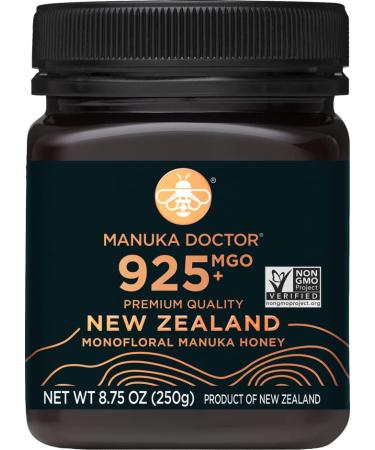 MANUKA DOCTOR - MGO 925+ Manuka Honey Monofloral, 100% Pure New Zealand Honey. Certified. Guaranteed. RAW. Non-GMO (8.75 oz) MGO925 8.75 Ounce (Pack of 1)