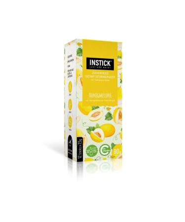 Intick |Sugar -free instant drink - honey melon |1 pack for 12 x 1.5 l |Vegan low in calories with vitamin C flavored instant beverage powder for water