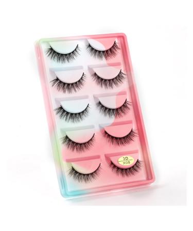 UAMOU 10/50/100 Boxes Mink Eyelashes Fluffy 3D Mink Lashes Makeup Natural Long Volume False Eyelashes Bulk Faux Cils Custom Cheerfully (Color : 5 Pairs X08CS Size : 10 Boxes)