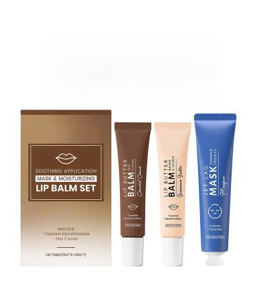 Generisch Lip care sticks repair cream kit Christmas lip balm with face mask - For lips facial pores travel Valentine's Day makeup - Gift