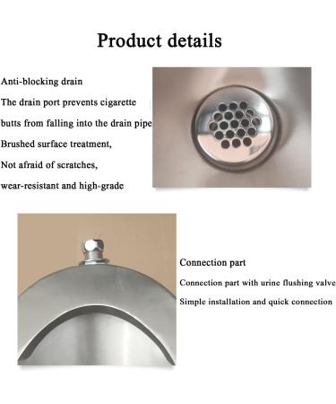 Wall-Mounted Men's Flushing Urinal 304 Stainless Steel Toilet Household/Commercial Men's Adult Urinal Bathroom Toilet Male Sanitary Ware Public Toilet Urinal - Buy Online on GoSupps.com