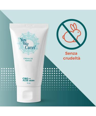 CBD Hand Cream - Repairing - With Jojoba Oil Glycerin and Aloe Vera - 75 ml - Cruelty Free - Moisturizing and Nourishing - 100% Natural Pure and Vegan - Yes We Cann - Buy Online on GoSupps.com