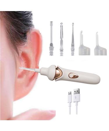 Ear Wax Removal Vacuum Ear Wax Removal Kit Ear Wax Cleaner Ear Cleaning Kit Easy Electric Earwax Removal Tools Soft and Comfortable Ear Wax Pick White