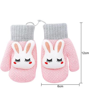 Jagowa Baby Knitted Gloves | 0-3 Years | Cute Cartoon Rabbit Design | Double-Layer Fleece | Winter Neutral Kids Gloves - Buy Online on GoSupps.com