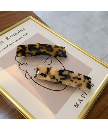 Tortoise Shell Cellulose Acetate Hair Barrettes - French Design 3 Pack - Buy Online on GoSupps.com