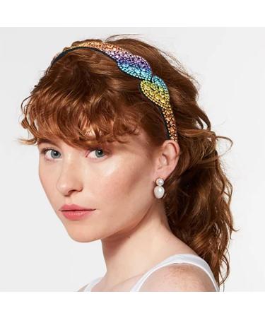Zoestar Crystal Headband Love Heart Hair Hoop Glitter Elastic Hair Bands Party Custom Hair Accessories for Women and Girls (Colorful) - Buy Online on GoSupps.com