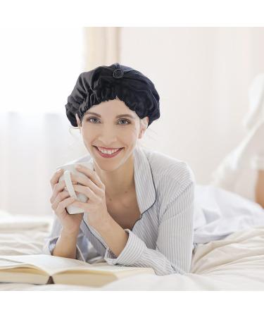 TCOTBE 3 Pcs Foldable Extra Long Stain Satin Hair Bonnet Set - Blue - Buy Online on GoSupps.com