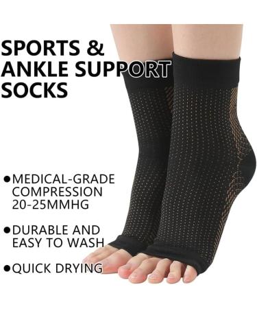 Laamei Compression Socks for Men & Women - Orthopedic Foot Support & Plantar Fasciitis Relief | 6-Pack Nano-Socks for Sports & Ankle Support - Buy Online on GoSupps.com