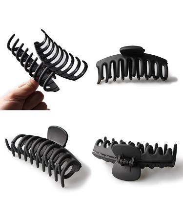 2PCS Large Matte Black Hair Claw Clips - Strong Hold Hair Barrettes for Women - Buy Online on GoSupps.com