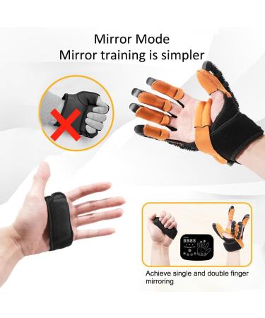 Irishom Rehabilitation Robot Gloves Hand Dysfunction Patient Training Device USB Chargeable LED Display Hemiplegia Hand Stroke Recovery Equipment with 8 Intensity 3 Training Modes L-M-US Orange - Buy Online on GoSupps.com