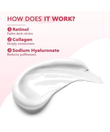Retinol Eye Cream with Hyaluronic Acid & Collagen | Anti-Aging Gel for Dark Circles, Puffiness & Fine Lines | Lightweight & Hydrating Under Eye Treatment - Buy Online on GoSupps.com