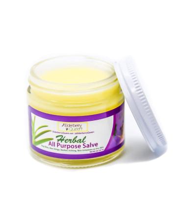 Elderberry Queen Healing Salve All Purpose Anti Itch Herbal Balm for Dry Itchy Skin Cracked Heels Minor Burns Sunburn Chapped Lips (2 ounce)