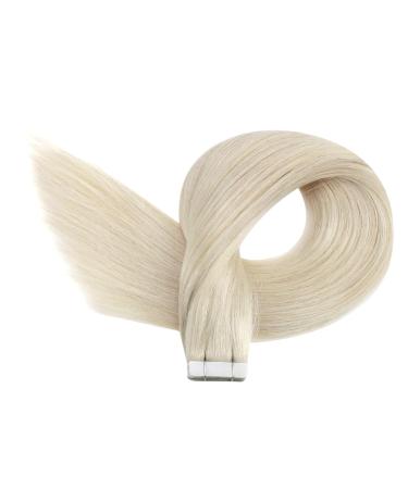 Ugeat Platinum Blonde Tape In Extensions - Real Hair Ice Blonde Adhesive Strips - 20 Pieces 30 cm #60A - Shop Now! - Buy Online on GoSupps.com