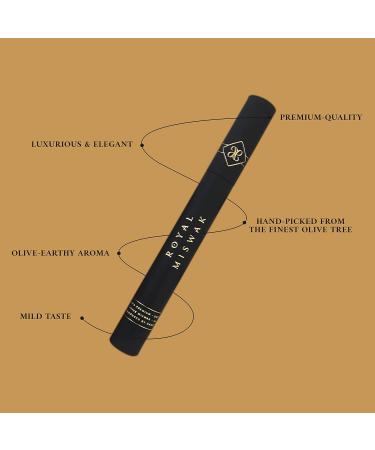 Royal Miswak Sticks - Premium Olive Twigs for Teeth Whitening and Gum Strengthening | Siwak Cleaning Sticks from Finest Olive Trees (Pack of 5) - Buy Online on GoSupps.com