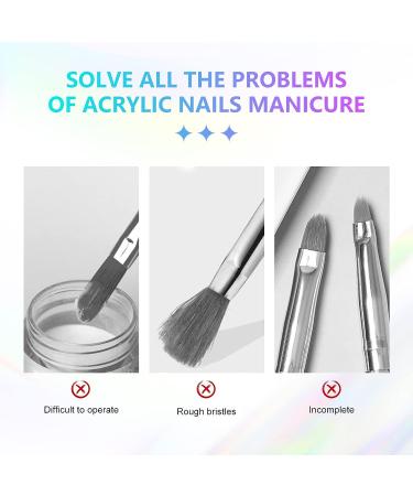 Saviland 6PCS Acrylic Nail Brush Set - Size 4/8/10/12/14/16 Kolinsky Acrylic Brushes for Nail Extension & Carving - Laser Blue Powder Brushes for Acrylic Application - Buy Online on GoSupps.com