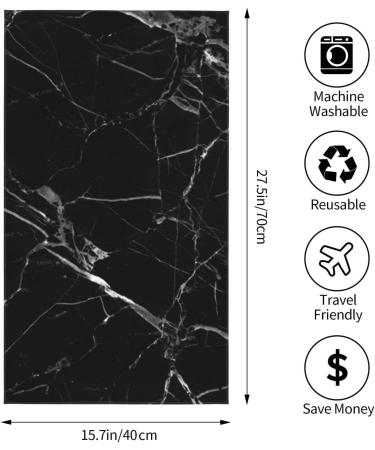 Black Marble Hand Towel - Soft & Highly Absorbent 27.5 X 15.7 Inch - Ideal for Bathroom, Kitchen, Gym - Multipurpose Washcloth - Buy Online on GoSupps.com