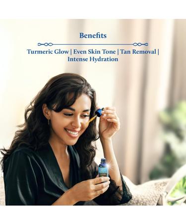 Blue Nectar Turmeric Facial Oil for Skin Brightening | Plant Based Skin Glow | Tan Removal Face Serum for Women & Men (16 Herbs 30ml) - Buy Online on GoSupps.com