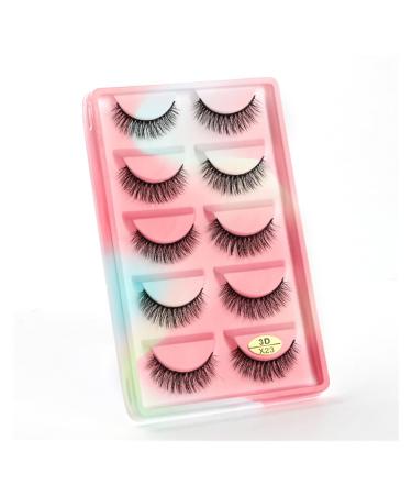 UAMOU 10/50/100 Boxes Mink Eyelashes Fluffy 3D Mink Lashes Makeup Natural Long Volume False Eyelashes Bulk Faux Cils Custom Cheerfully (Color : 5 Pairs X23CS Size : 10 Boxes)