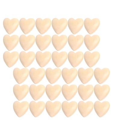 Toyvian 50 pieces log color peachherz spacer-circle pearls heart garland pearls unfinished valentine peards heart followers pearls for jewelry production wooden child mini decorations as shown 2x2cm