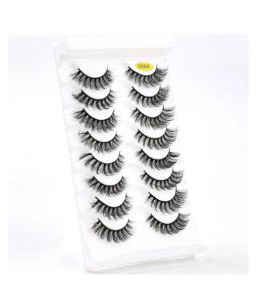 UAMOU 5/50 Boxes Russian Strip Lashes DD Curl Lashes 8 pairs 3D Mink Eyelashes Natural Fluffy False Eyelashes Extension Cheerfully (Color : 8Pairs G884 Size : 40 Boxes)
